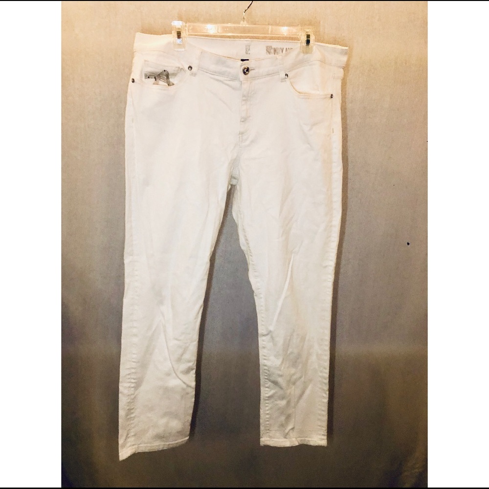 NY&Co White Skinny Low Rise Ankle Jeans